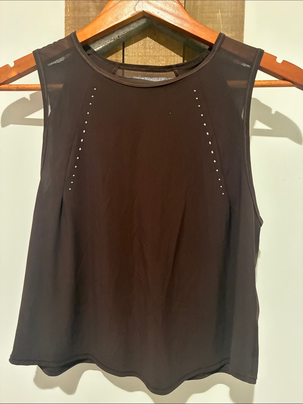 lululemon athletica Black Sheer-Trim Tank with Stud Accents